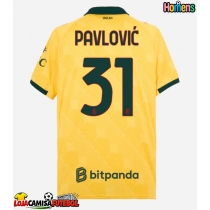 Camisa de Futebol AC Milan Strahinja Pavlovic #31 Equipamento Alternativo 2025-26 Manga Curta